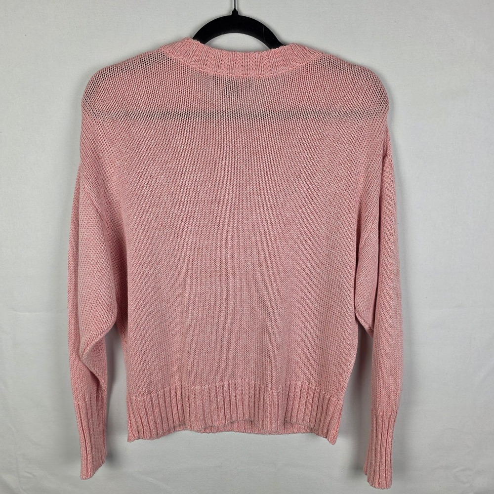 Something Navy Womens Pink Crewneck Sweater Viscose Blend Size S SN406501MI - Picture 2 of 7